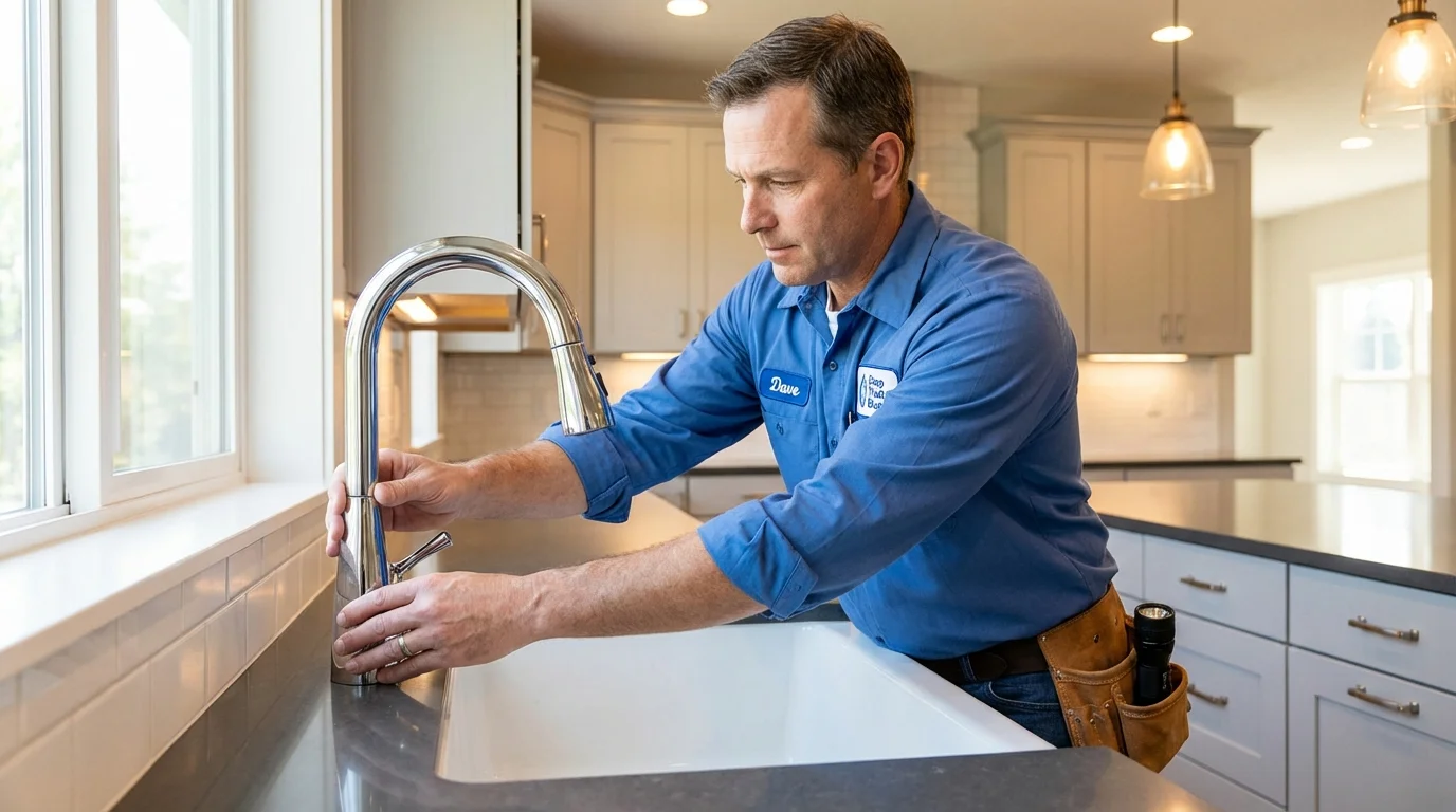 Kitchen faucet installation by Johns Plumbing LLC in Westville